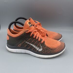 Nike Free 4.0 Flyknit Women's Running Shoes Bright Mango 631050-800 Size 7.5